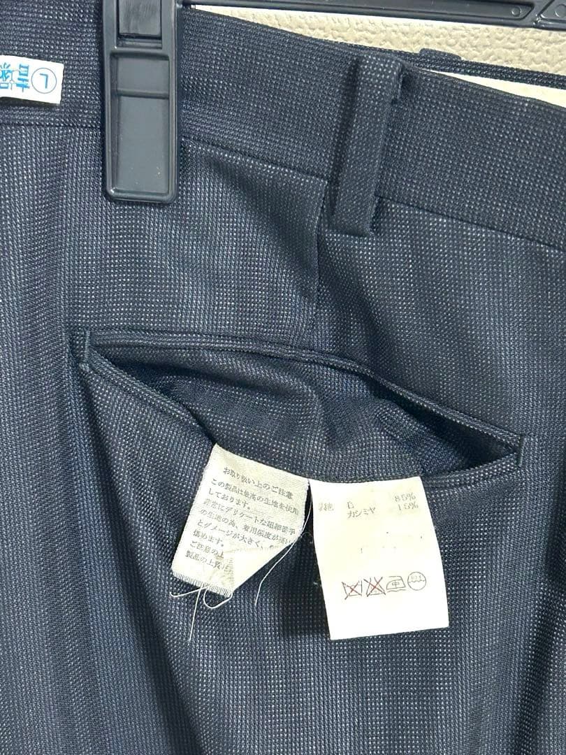 HILTON スーツ　洋服の青山　ウール&カシミヤ 黒系　180 AB7