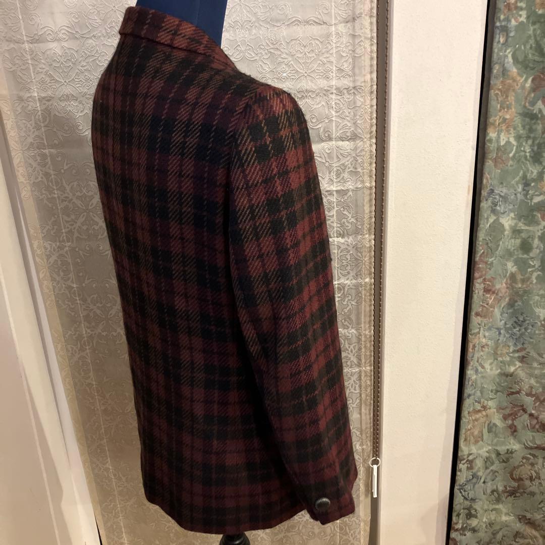 バーバリーズ　テーラードジャケット 赤黒　チェック　裏地あり　M