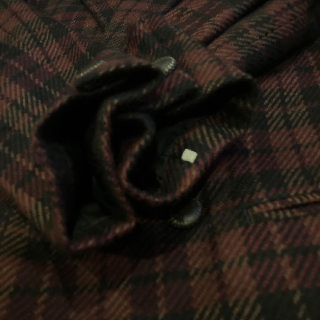 バーバリーズ　テーラードジャケット 赤黒　チェック　裏地あり　M