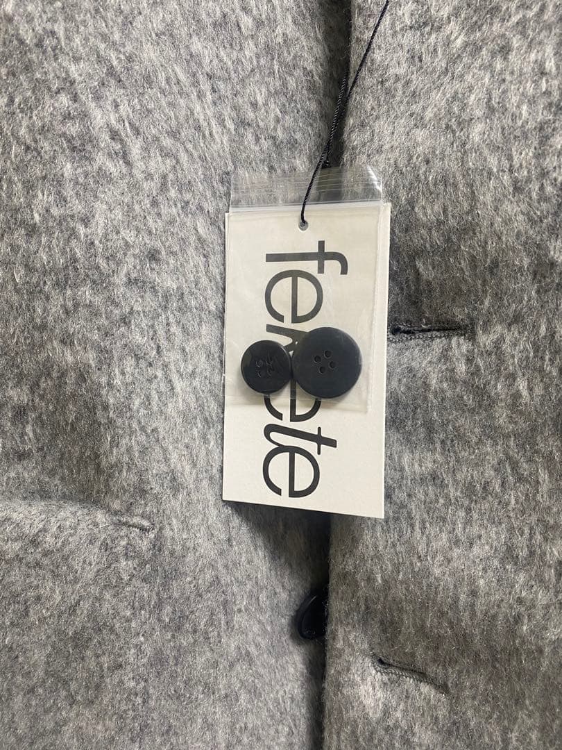 fekete fw25 ノーカラーウールシャギージャケット　S タグ付き