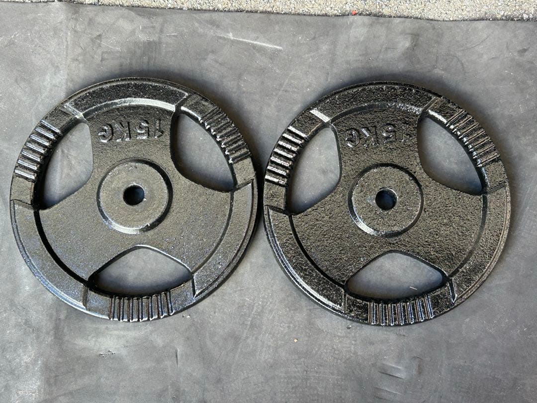 15キロ　バーベル　プレート　2枚セット　28mm用