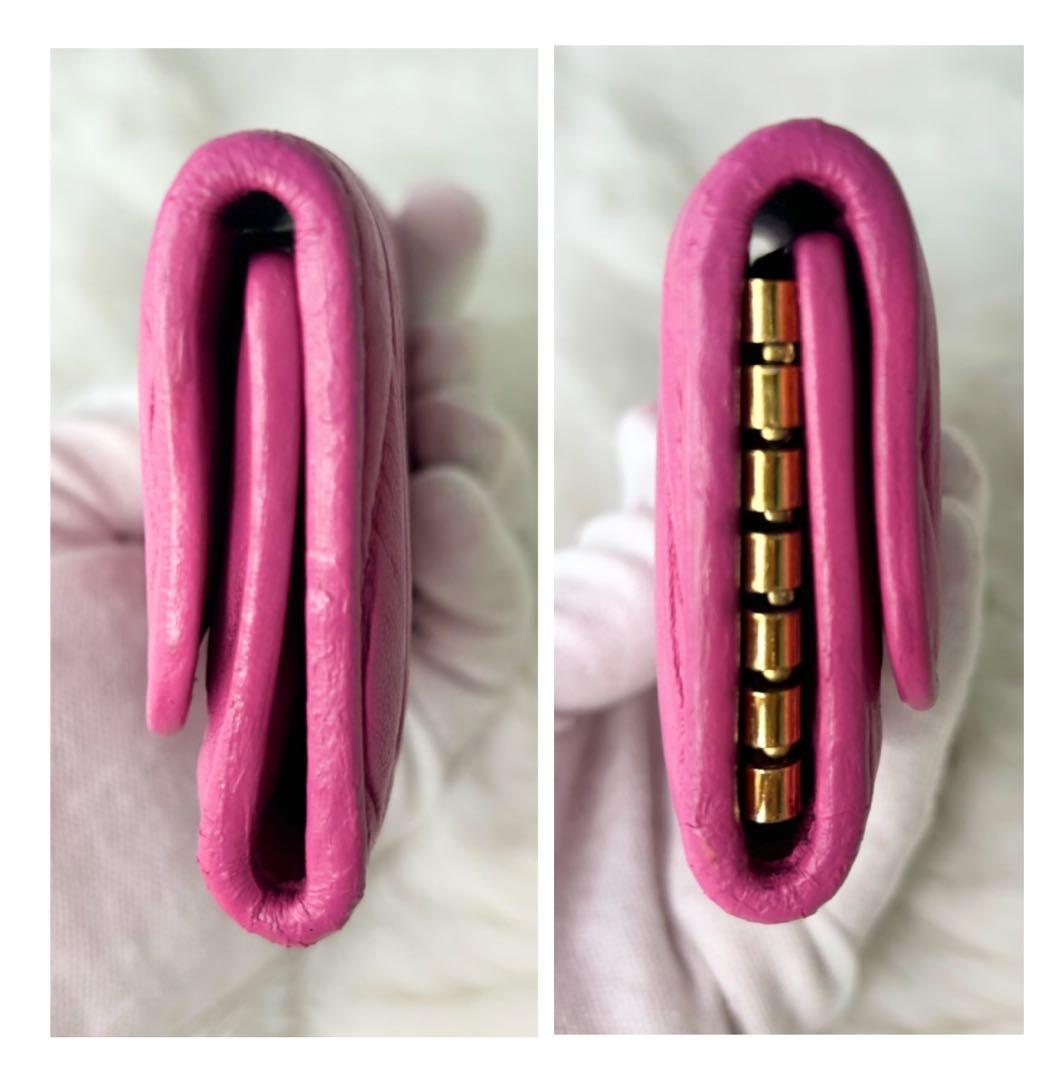 ✨付属品と箱付き✨ miu miu キーケース 6連 マテラッセ レザー ピンク