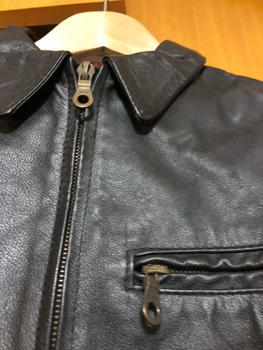 英国製　牛革　ゴシップ　フライトジャケット風ライダースジャケット