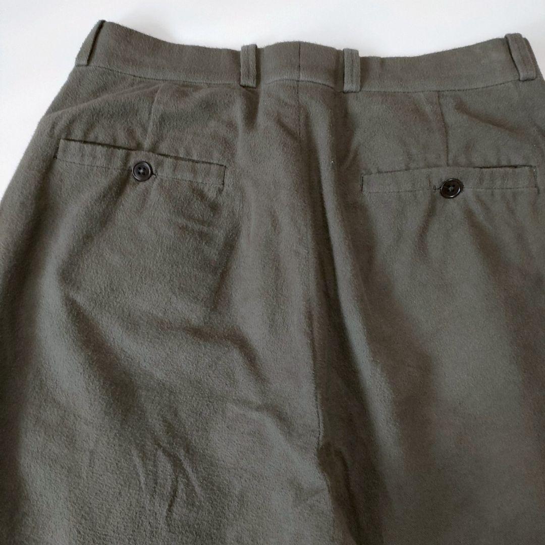 YAECA（ヤエカ）チノクロスパンツ タックテーパード クサキブラウン 30