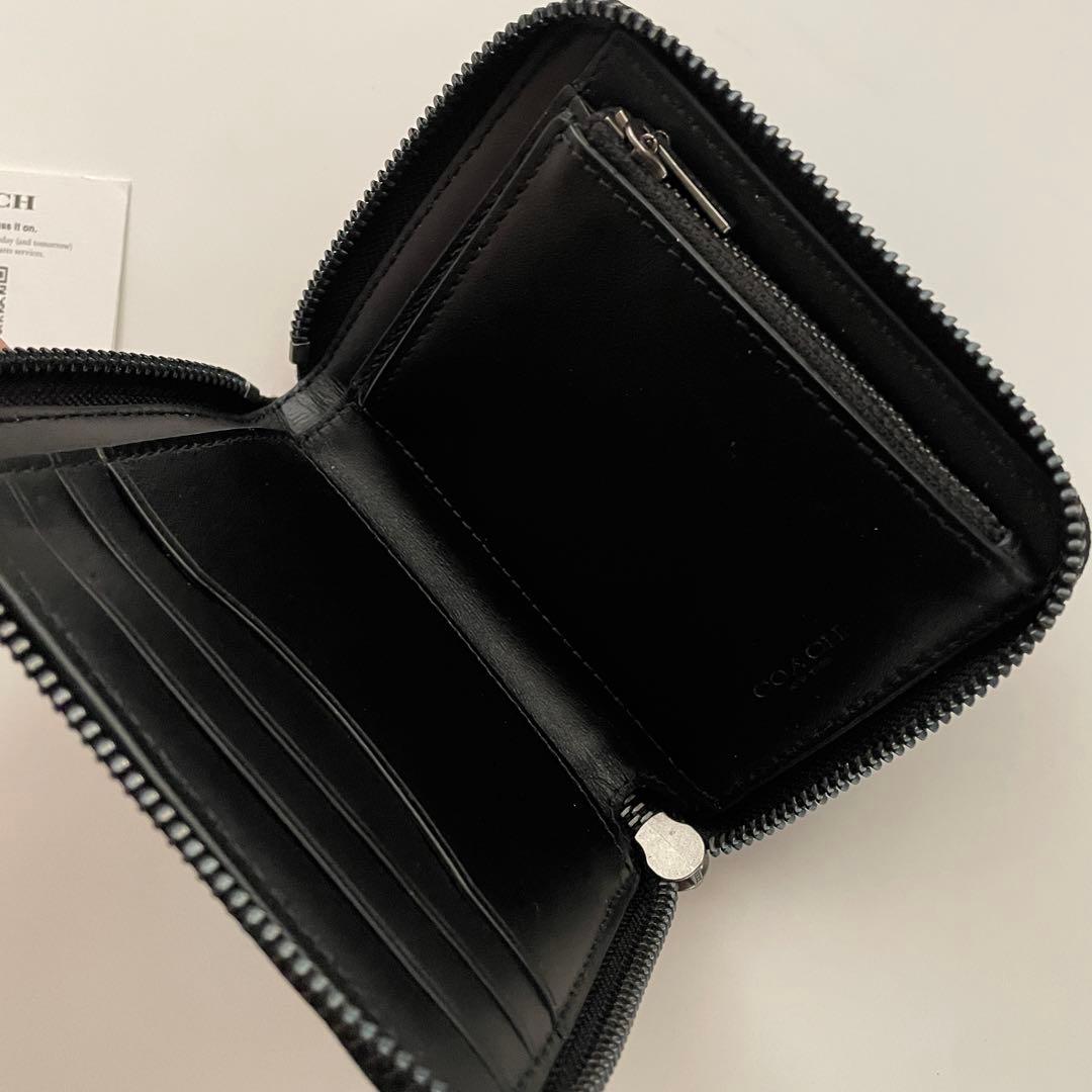 COACH コーチ 折財布 ジップ アラウンド シグネチャー ファスナー