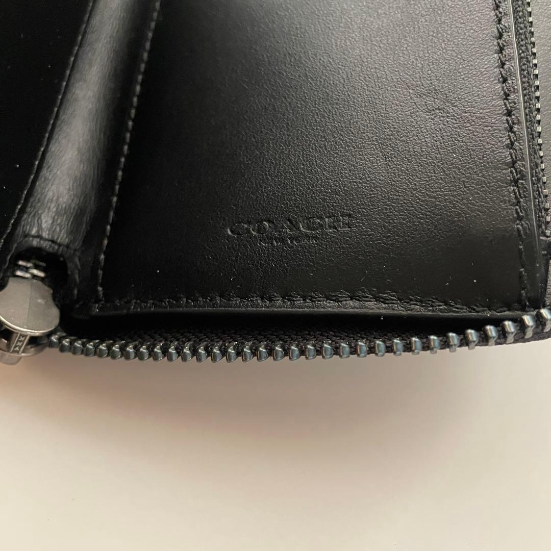 COACH コーチ 折財布 ジップ アラウンド シグネチャー ファスナー