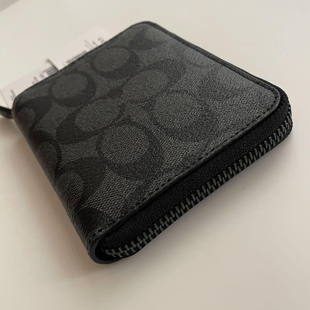 COACH コーチ 折財布 ジップ アラウンド シグネチャー ファスナー