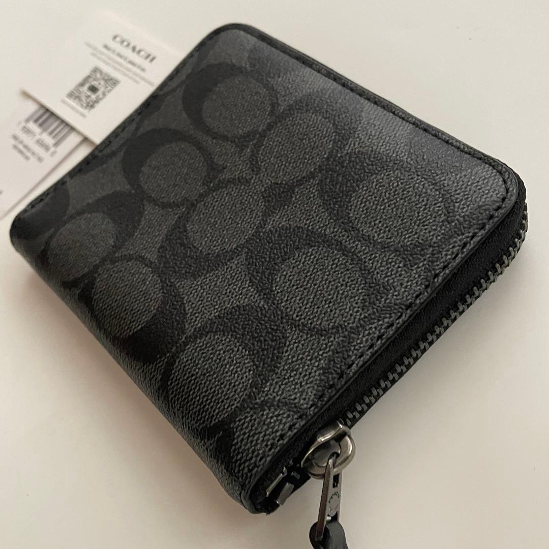 COACH コーチ 折財布 ジップ アラウンド シグネチャー ファスナー