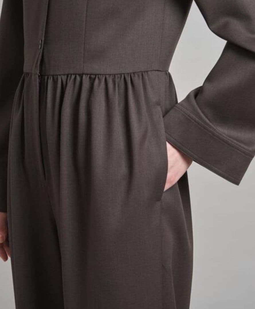 【LOEFF】ロエフ＊Wツイルオールインワン＊ブラウン＊洗える