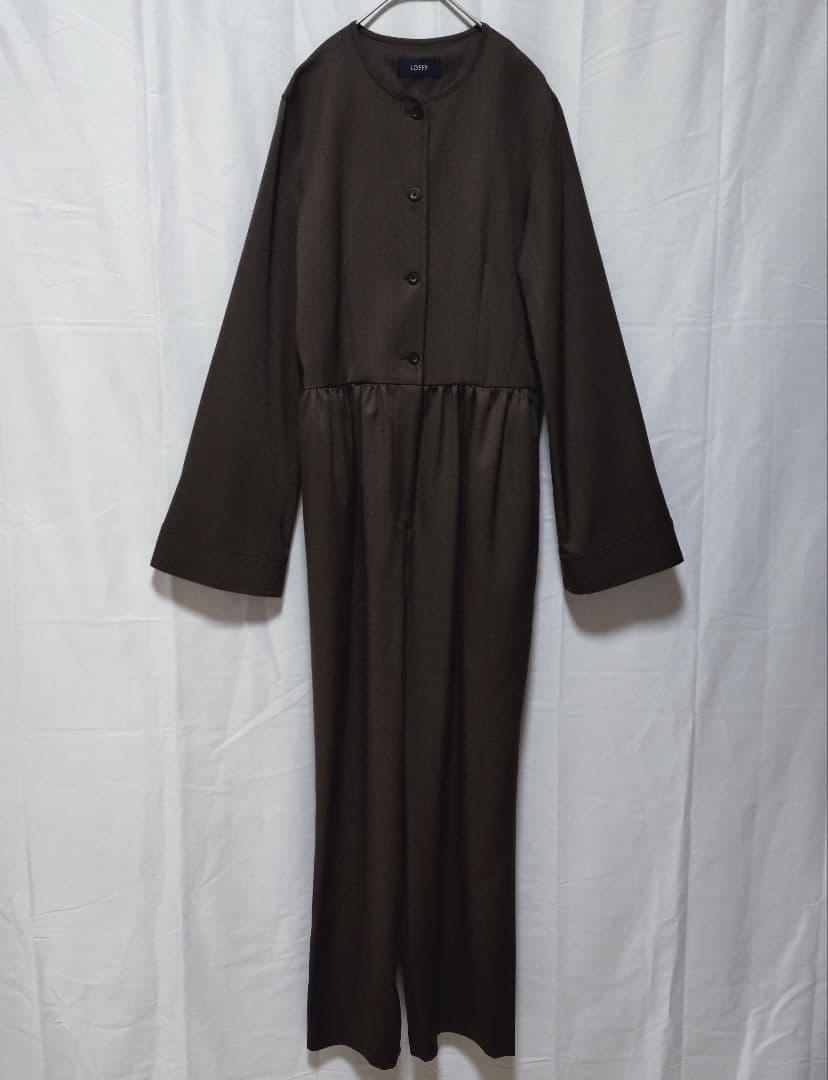 【LOEFF】ロエフ＊Wツイルオールインワン＊ブラウン＊洗える