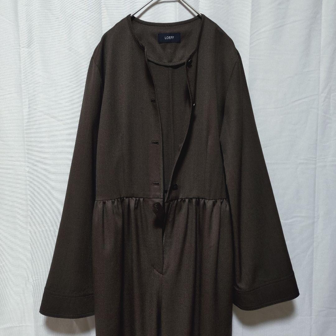 【LOEFF】ロエフ＊Wツイルオールインワン＊ブラウン＊洗える