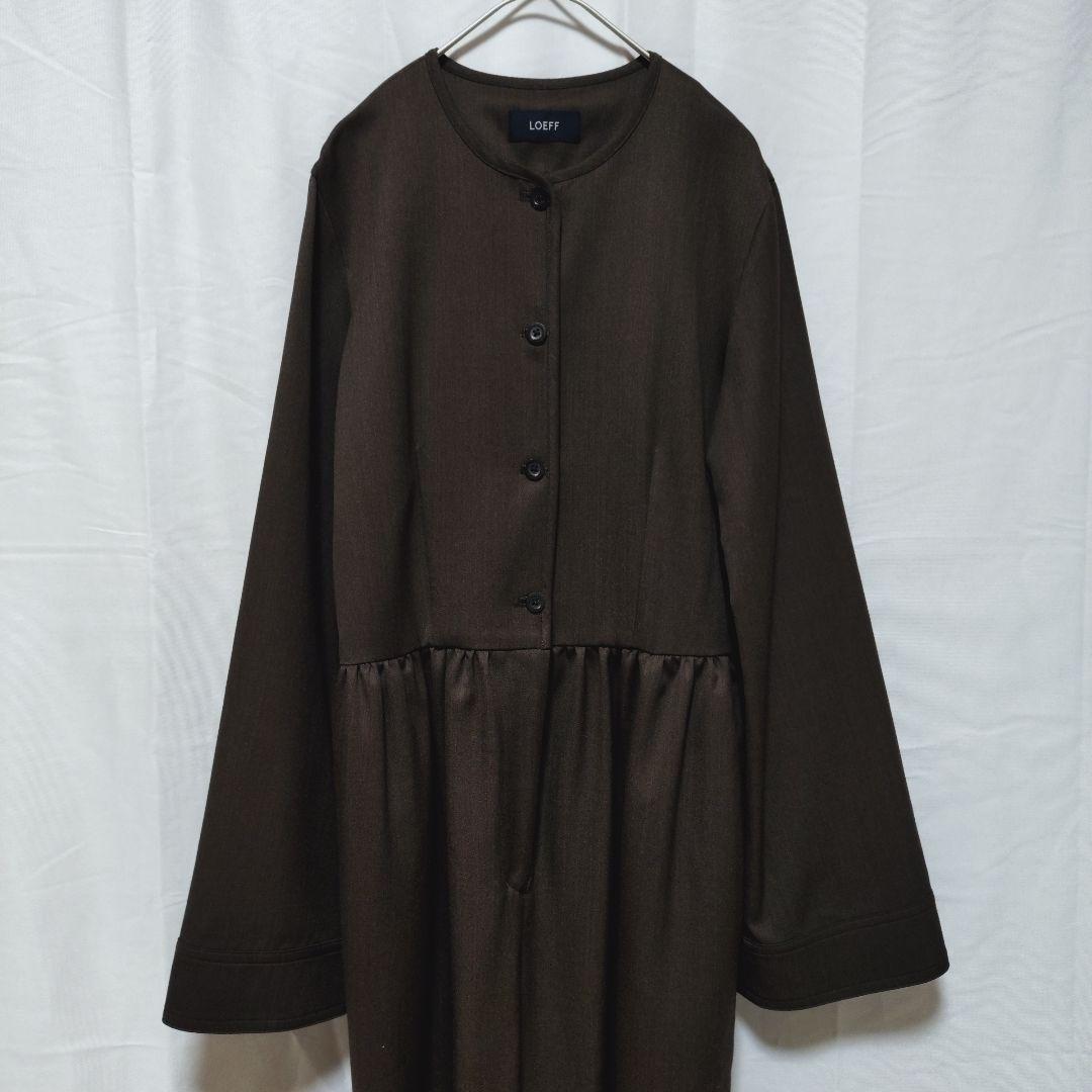 【LOEFF】ロエフ＊Wツイルオールインワン＊ブラウン＊洗える