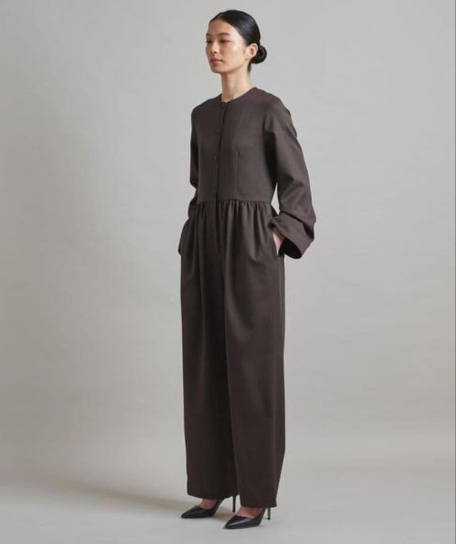 【LOEFF】ロエフ＊Wツイルオールインワン＊ブラウン＊洗える