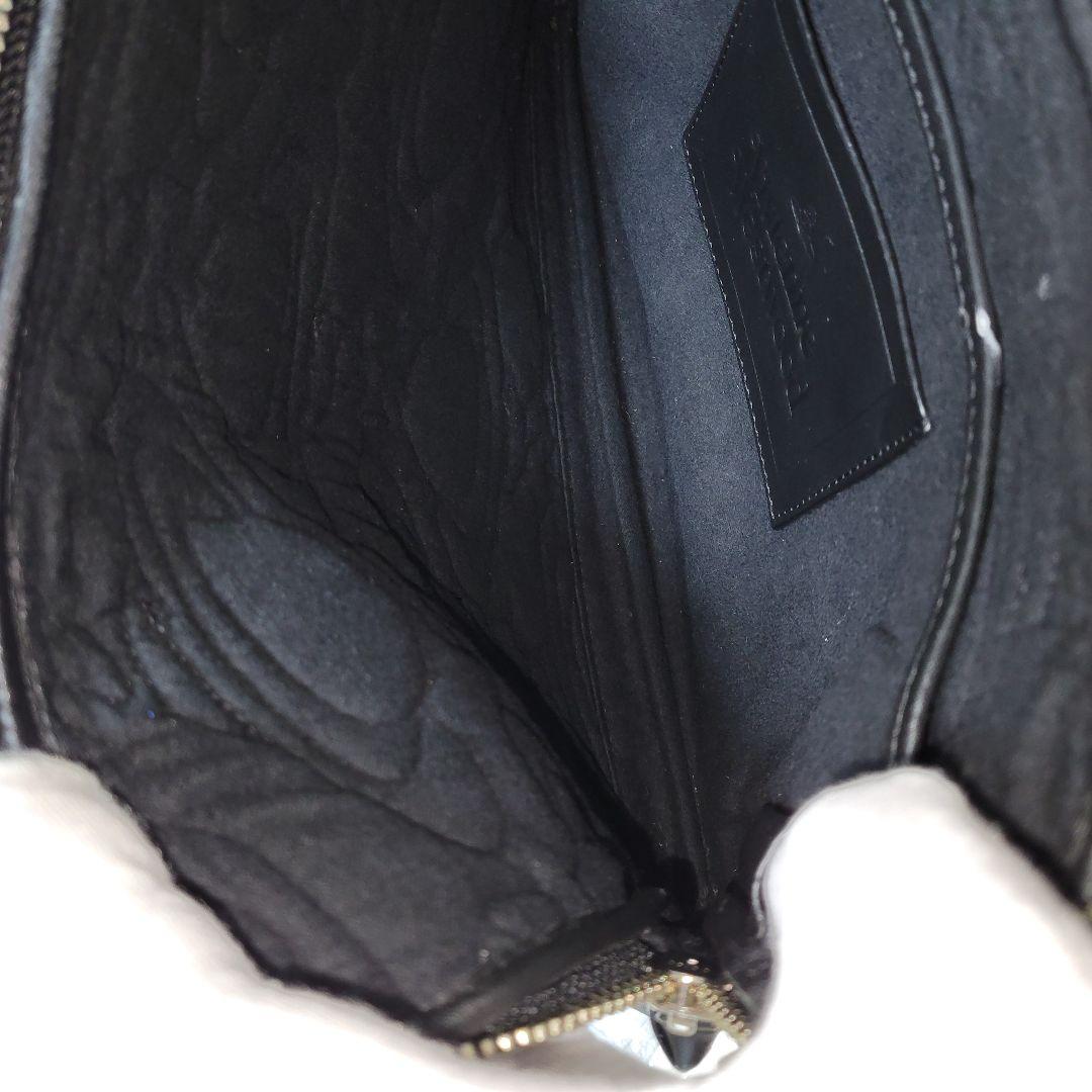 Vivienne Westwood オーブ 型押し レザークラッチ 黒