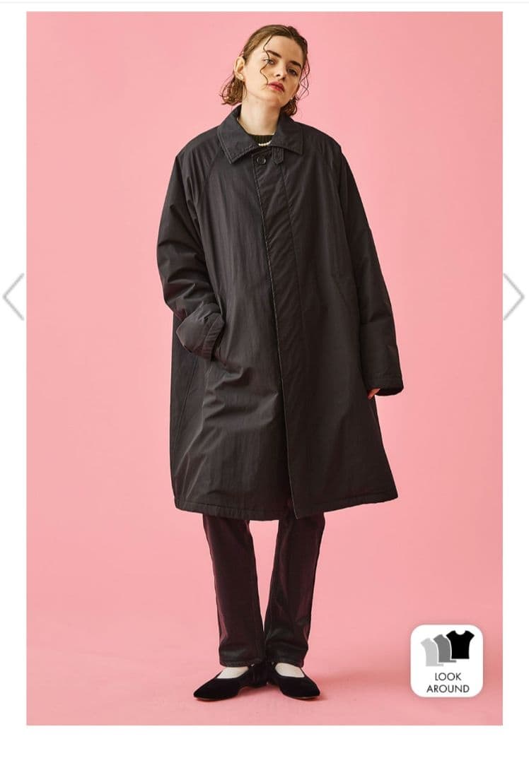 【ゴン太】ブラック ロングコート スタンドカラー