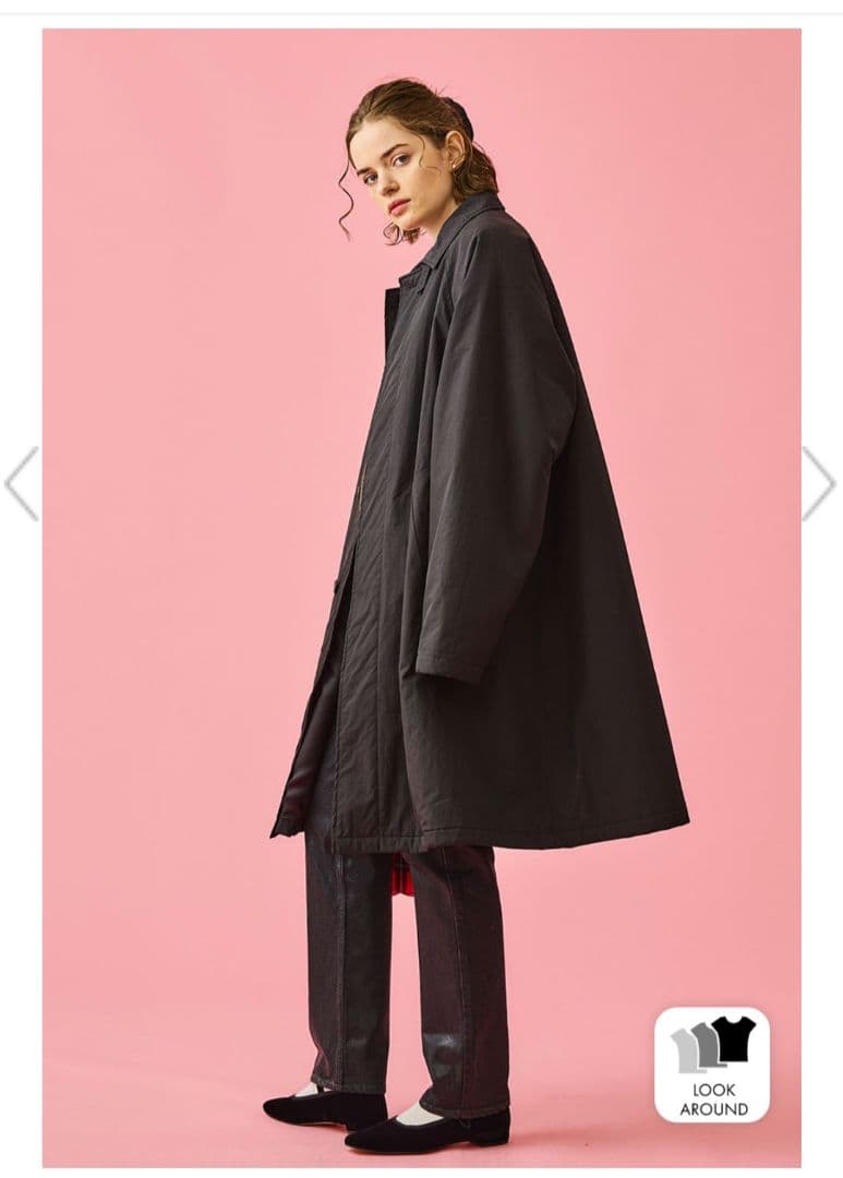 【ゴン太】ブラック ロングコート スタンドカラー