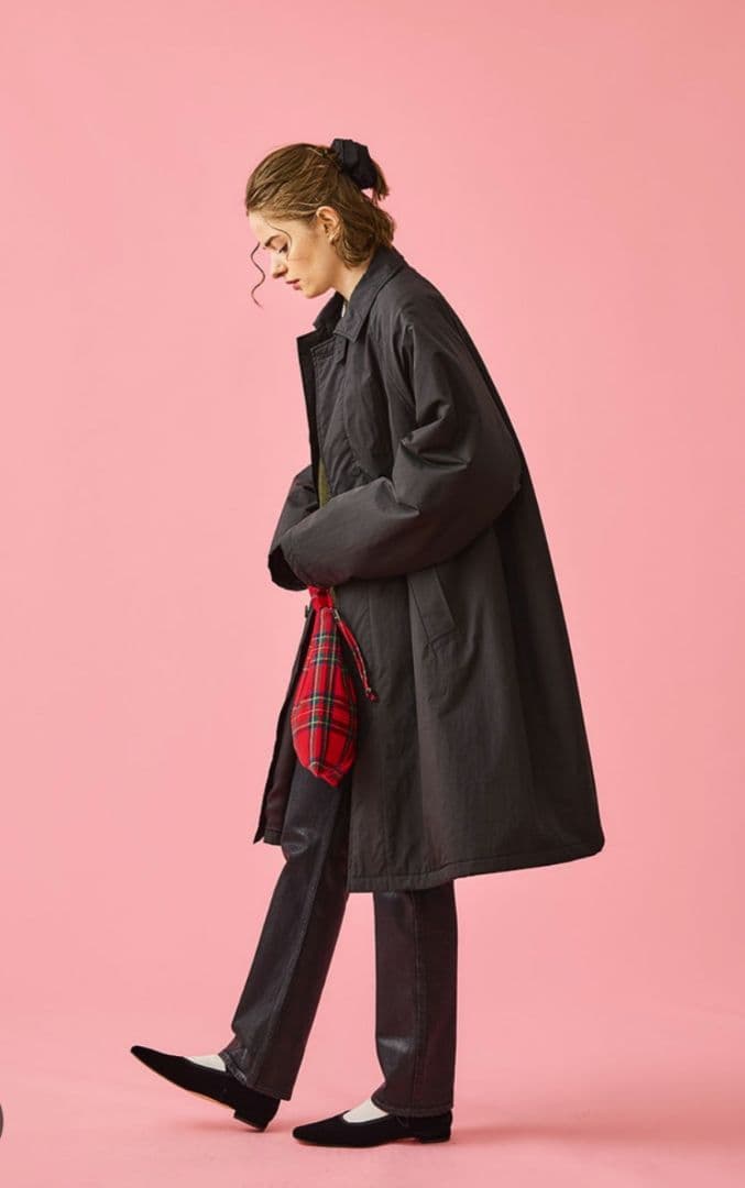 【ゴン太】ブラック ロングコート スタンドカラー