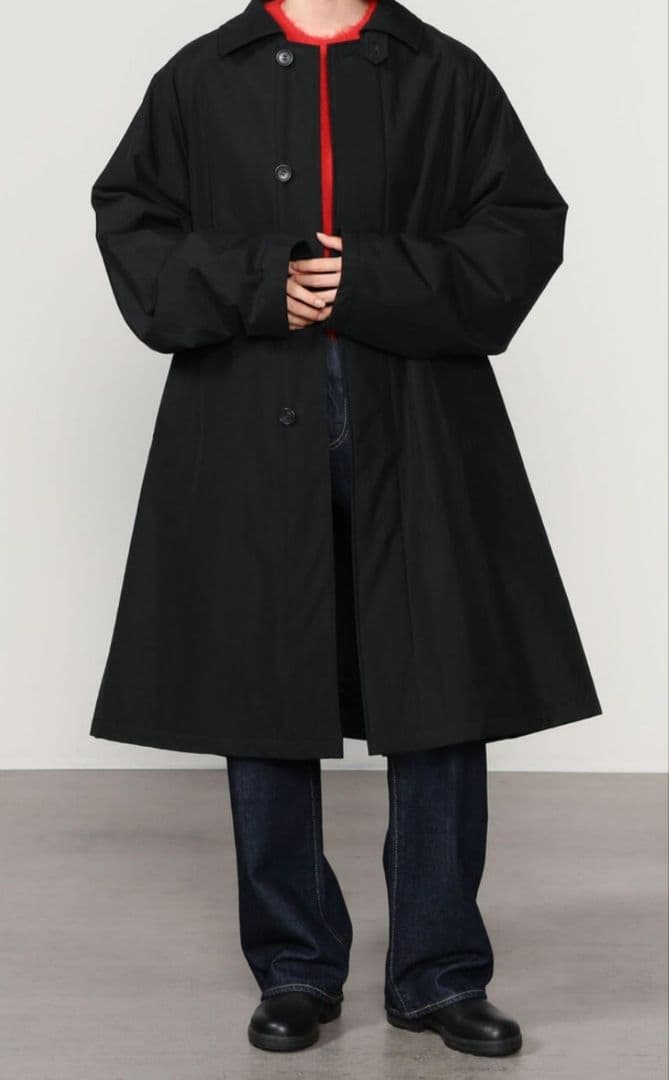 【ゴン太】ブラック ロングコート スタンドカラー