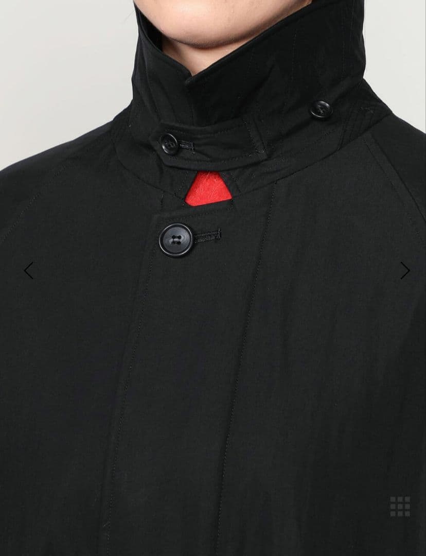 【ゴン太】ブラック ロングコート スタンドカラー