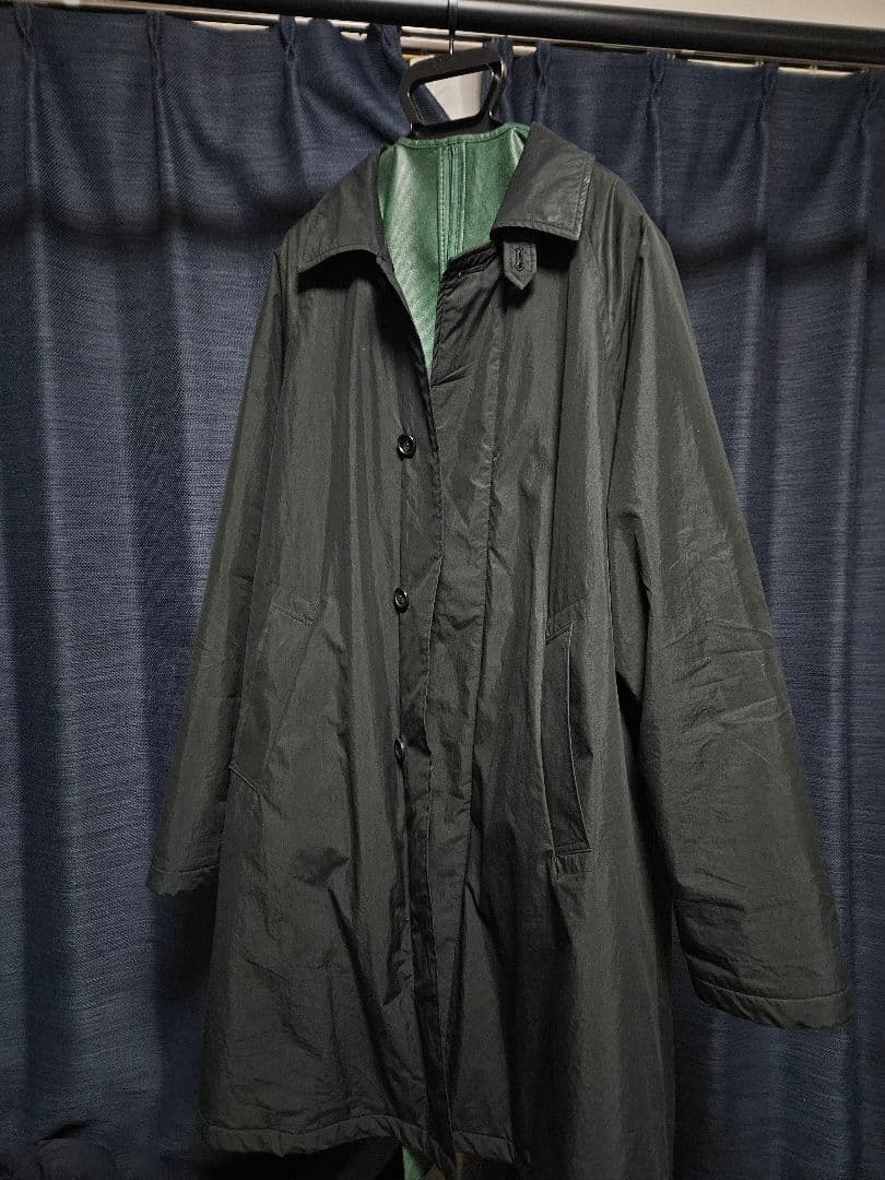 【ゴン太】ブラック ロングコート スタンドカラー