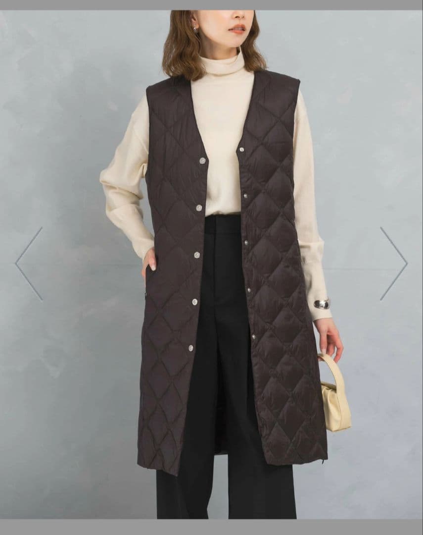 TAION cityline vネック　ロングダウンジレ