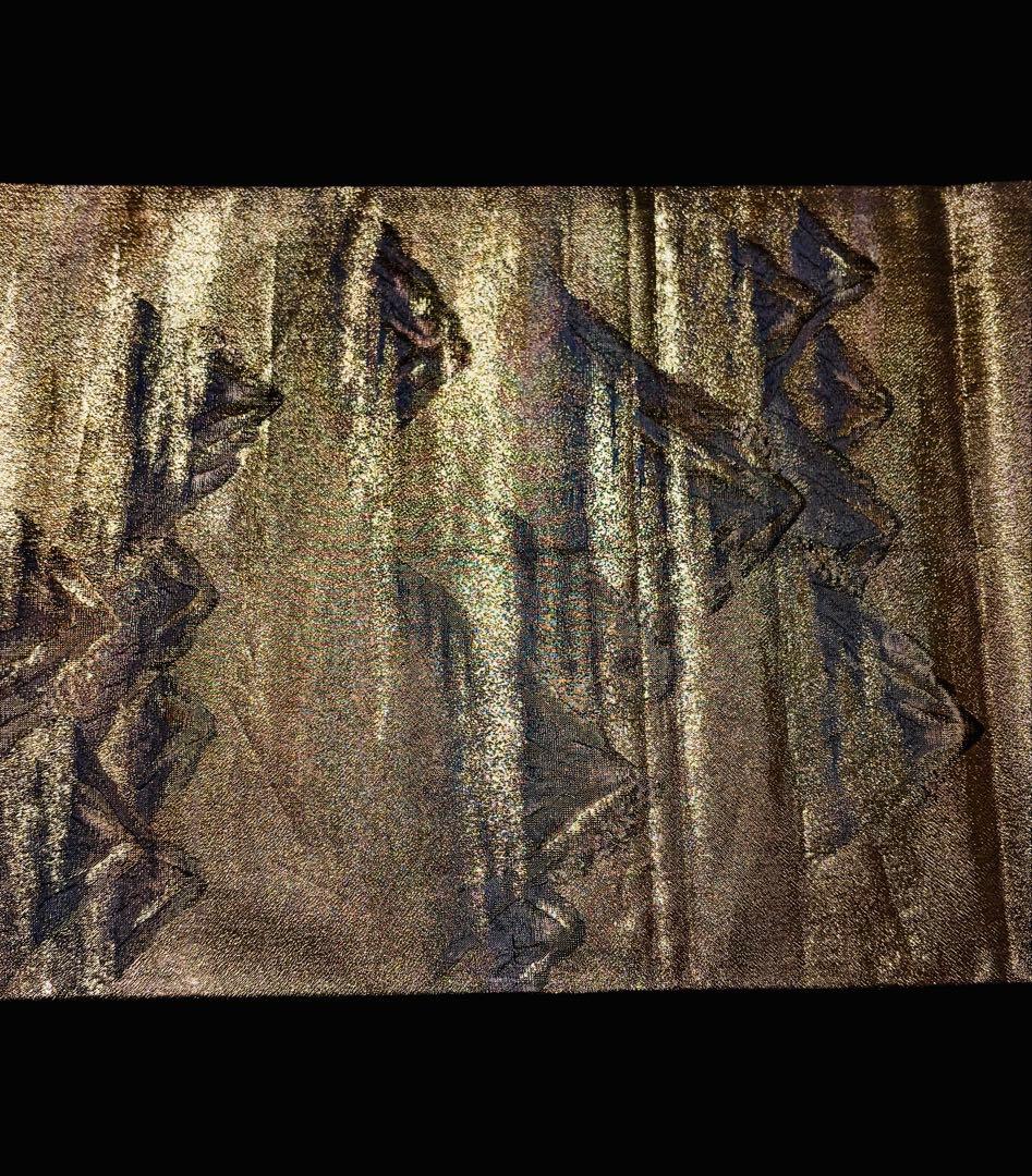 【美品】袋帯 細密織 本金箔 壮大な連山 全通柄