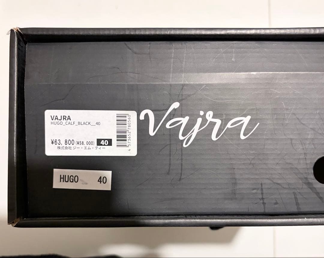 ろ*ん様 [新品未使用]vajra hugo 40 ブラック　カーフ　プレーント
