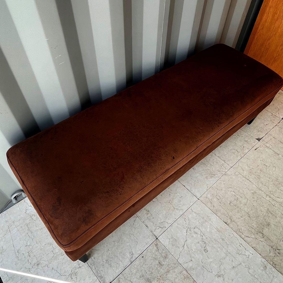 取付無料！クラッシュゲート グレス カフェ風おしゃれブラウンソファベンチ✨