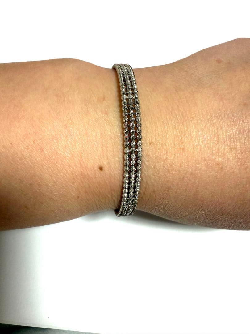 Pt 形状記憶 ダイヤカット バングル