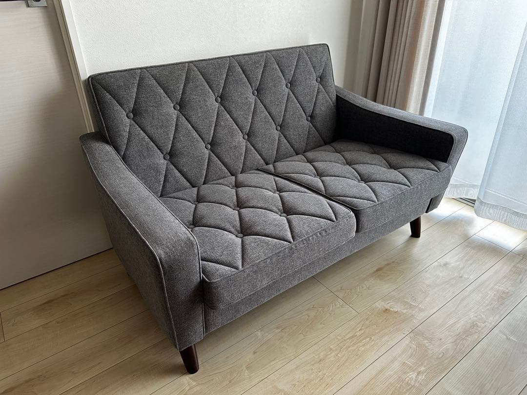 カリモク60 ロビーチェア 2シーター ベスパグレー 2人掛け