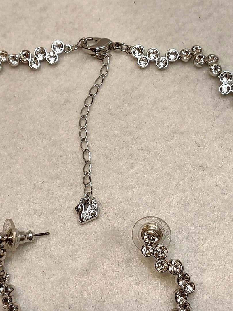 極美品　スワロフスキー Fidelity ネックレス ピアスセット　シルバー