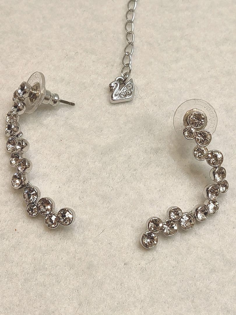 極美品　スワロフスキー Fidelity ネックレス ピアスセット　シルバー