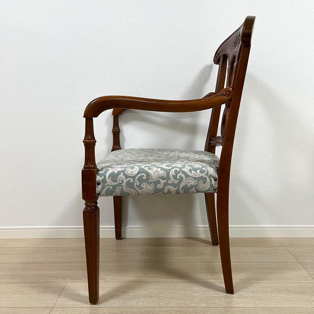 (け92)ブリティッシュデザイン アンティークアームチェア ダイニングチェア