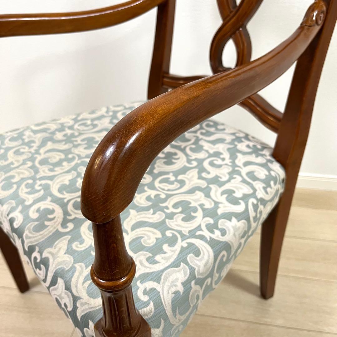 (け92)ブリティッシュデザイン アンティークアームチェア ダイニングチェア