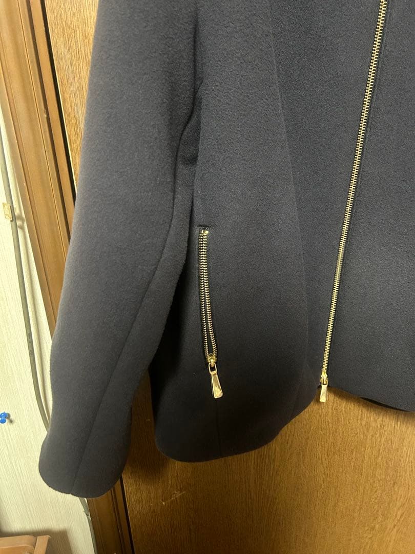 NOBLE ノーブル MTRレイズドネックジップコート 今季　チャコールグレー