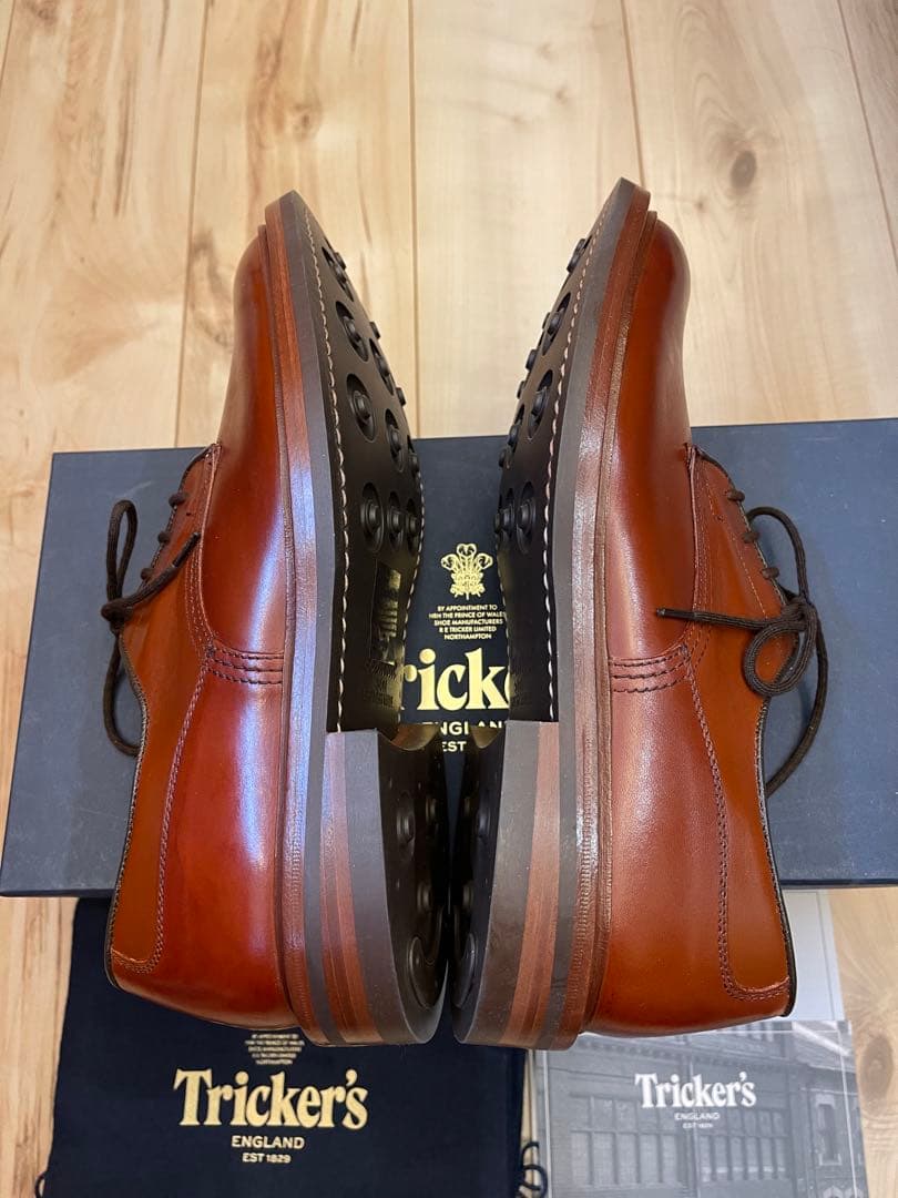 英国製新品Tricker'sトリッカーズ ウッドストック マロンブラウン UK8