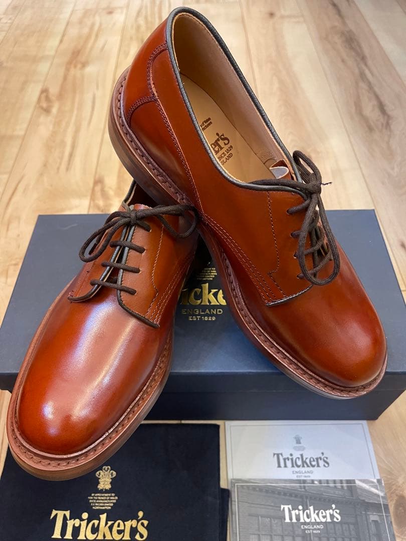 英国製新品Tricker'sトリッカーズ ウッドストック マロンブラウン UK8