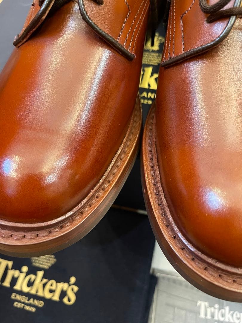 英国製新品Tricker'sトリッカーズ ウッドストック マロンブラウン UK8