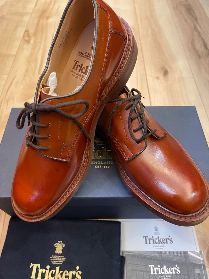 英国製新品Tricker'sトリッカーズ ウッドストック マロンブラウン UK8