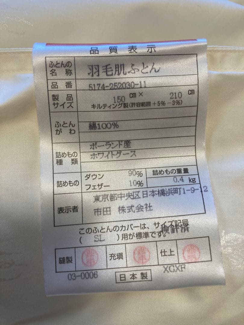 ラルフローレンホーム　羽毛布団　ポーランド産ホワイトグース　シングル　日本製