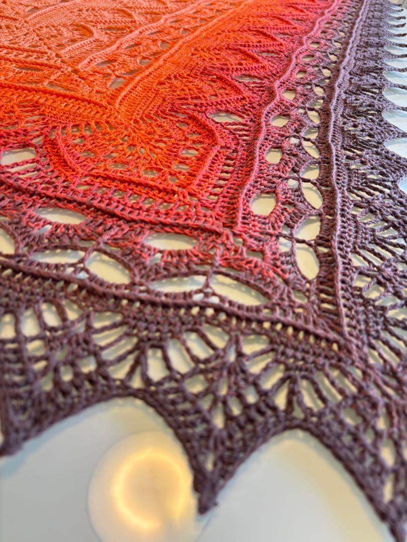 三角・バレエショール　177×73 綿100% 年中使用可　手洗可　大判　海外糸