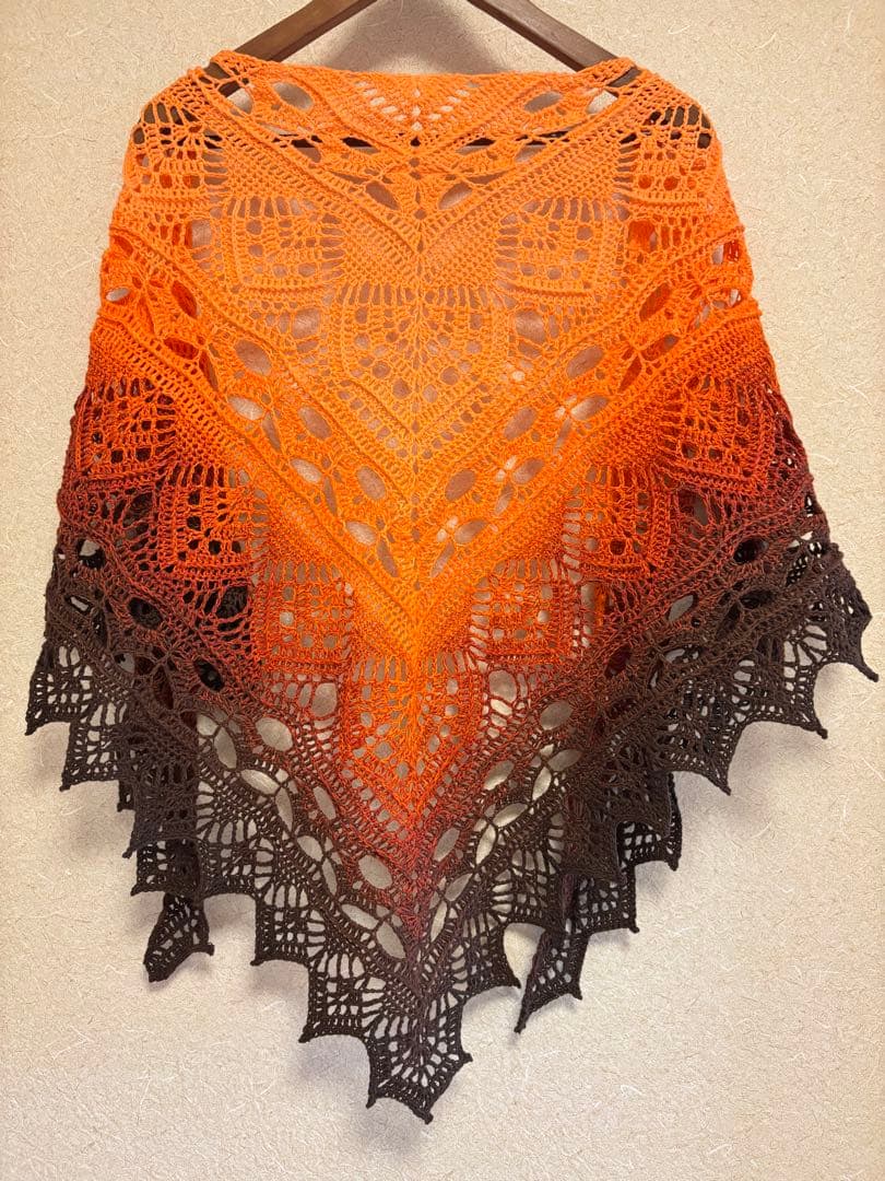 三角・バレエショール　177×73 綿100% 年中使用可　手洗可　大判　海外糸