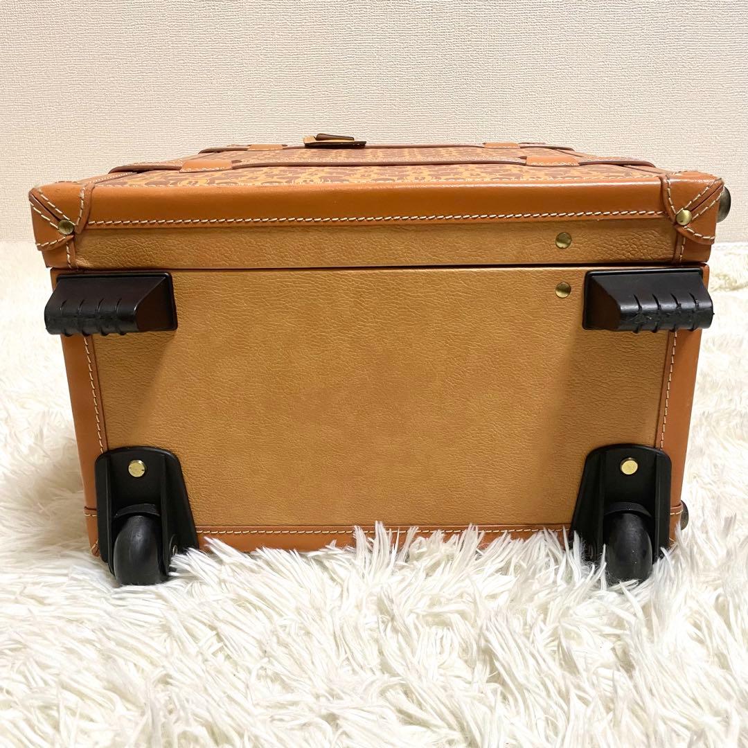 ディズニー Disney キャリーケース ミッキー ブラウン 総柄 レザー