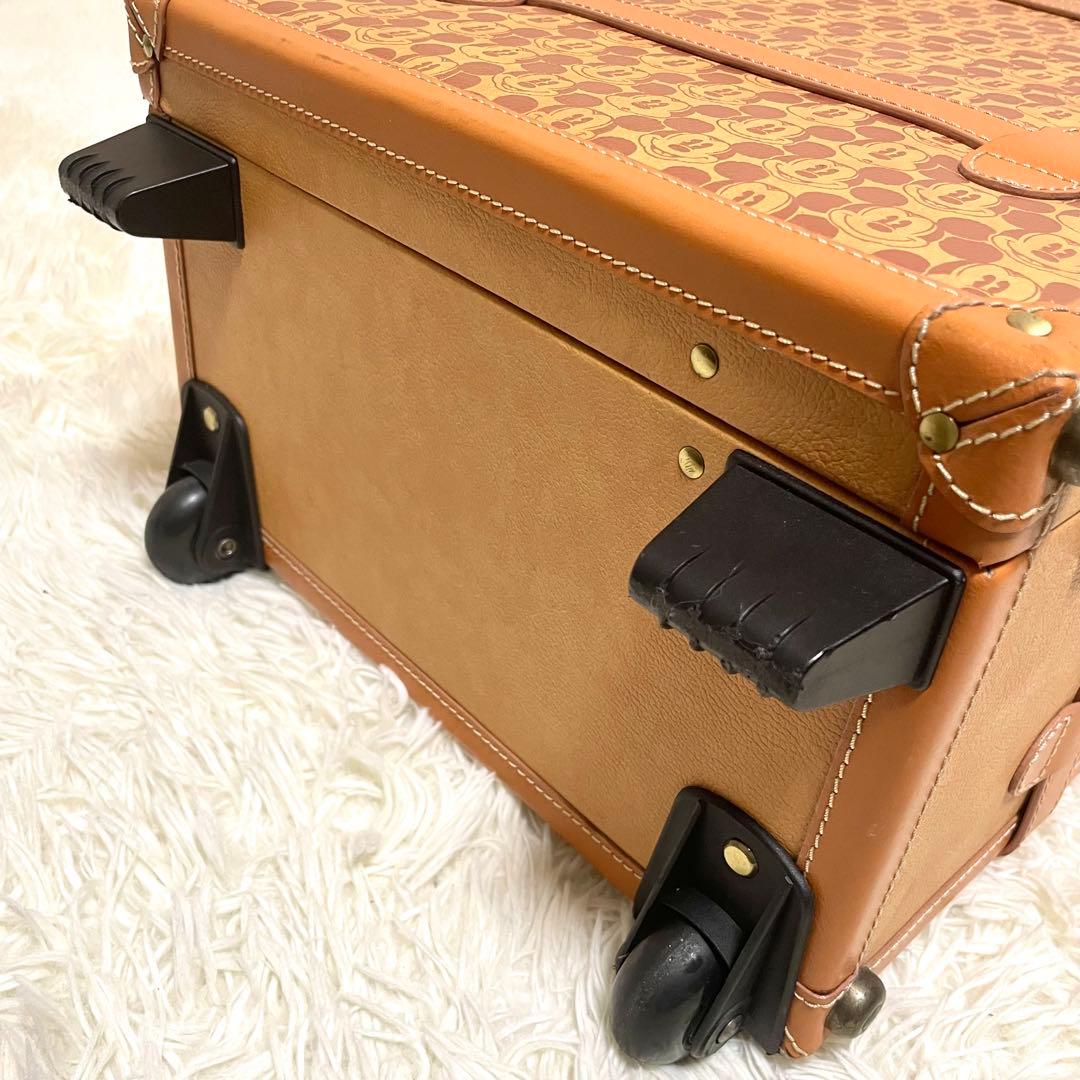 ディズニー Disney キャリーケース ミッキー ブラウン 総柄 レザー