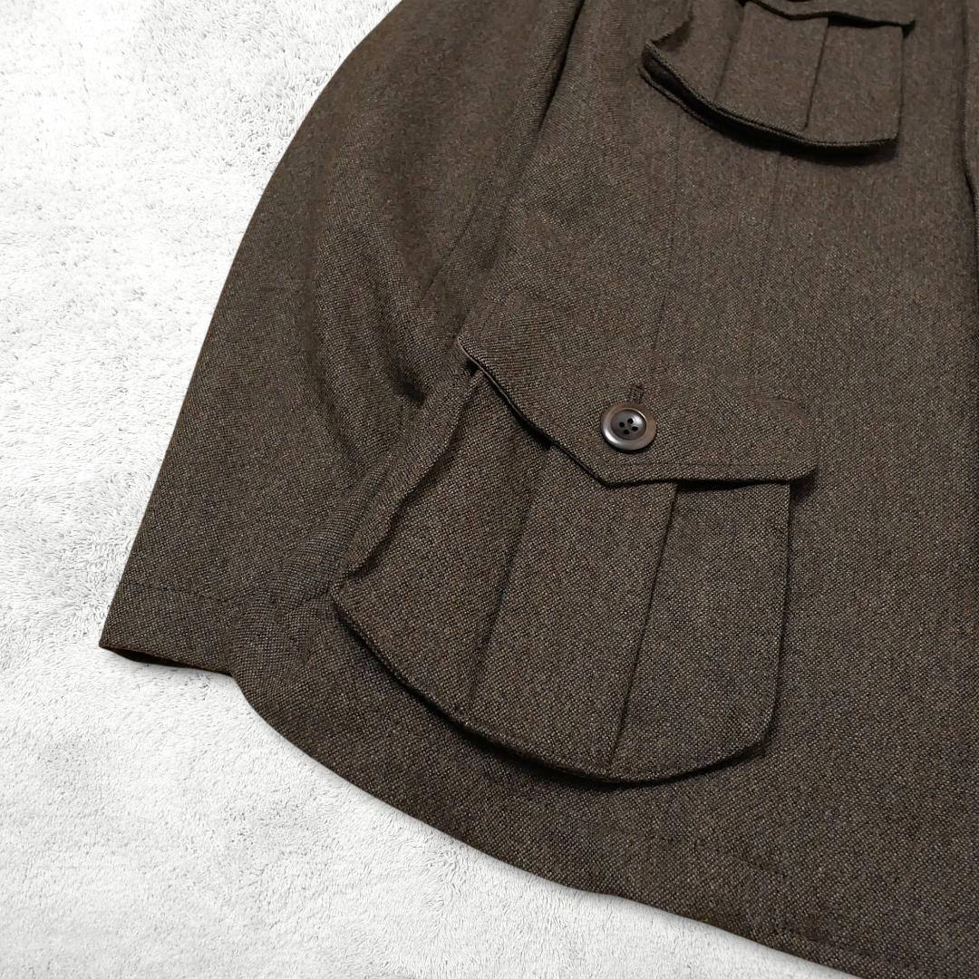 美品【ポールスミスコレクション】ウール サファリジャケット L 日本製 立襟 茶