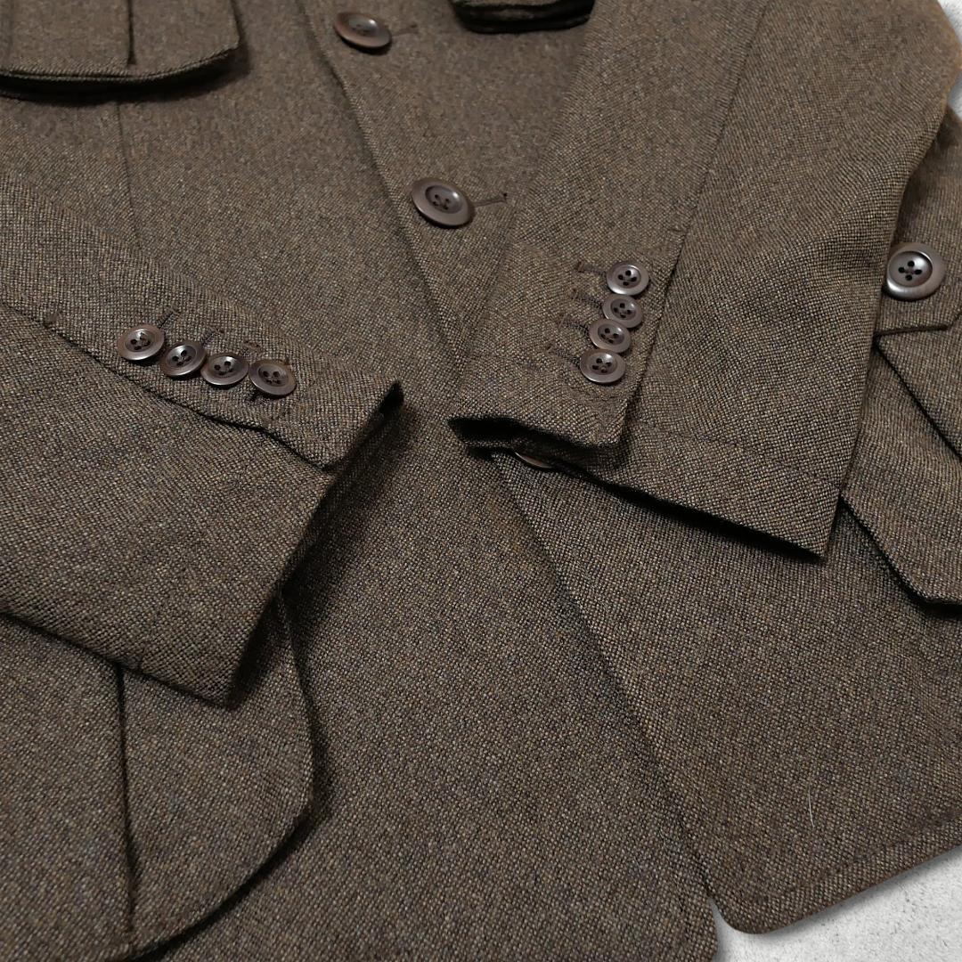 美品【ポールスミスコレクション】ウール サファリジャケット L 日本製 立襟 茶