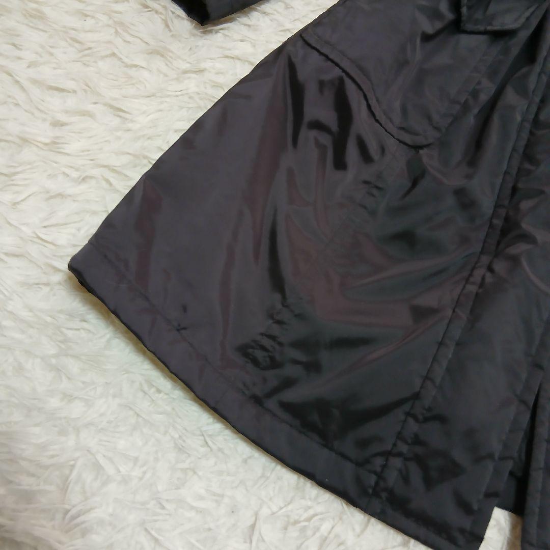 【BURBERRY】フードノバチェック　ベルト付　ロングコート　大きいサイズ46