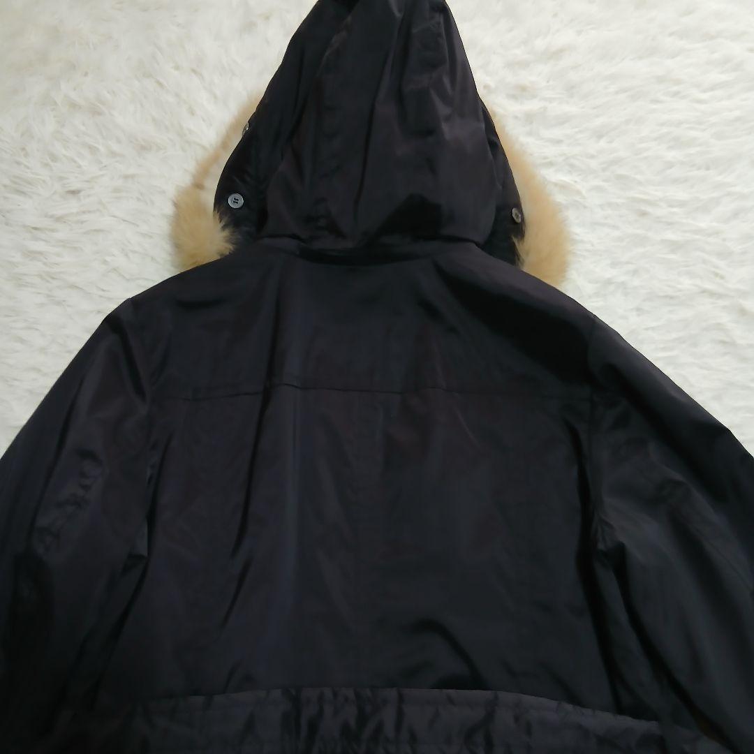 【BURBERRY】フードノバチェック　ベルト付　ロングコート　大きいサイズ46