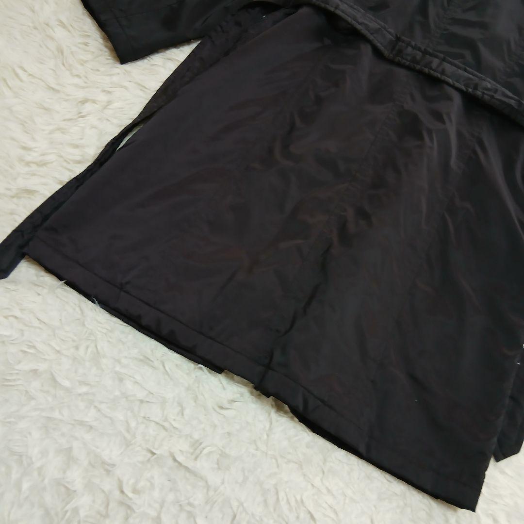 【BURBERRY】フードノバチェック　ベルト付　ロングコート　大きいサイズ46