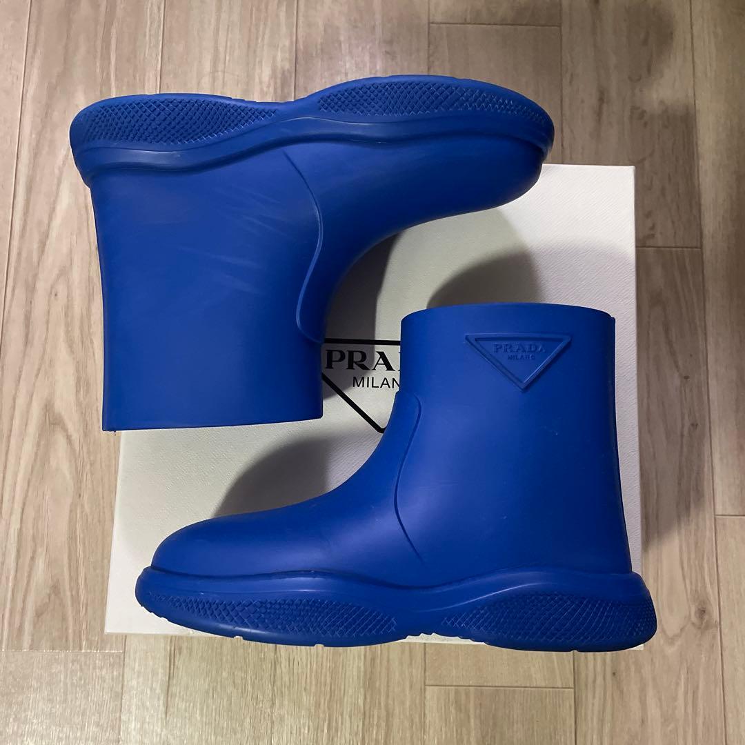 PRADA フォームラバー　レインブーツ　青